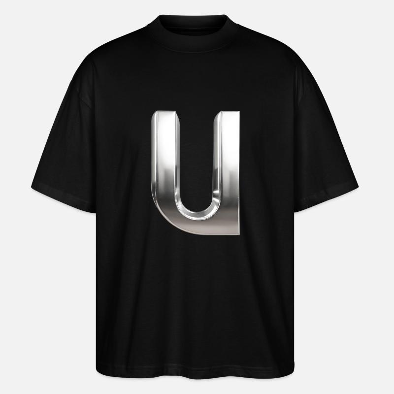Chrome ,, U " Metallic - Stanley/Stella Oversized Unisex Bio T-Shirt Blaster 2.0 - Schwarz