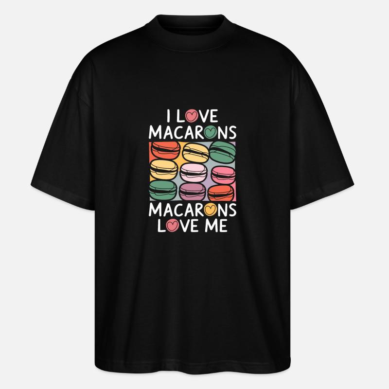 L’amour pour les macarons - T-shirt bio Blaster 2.0 coupe oversize Stanley/Stella Unisexe - noir