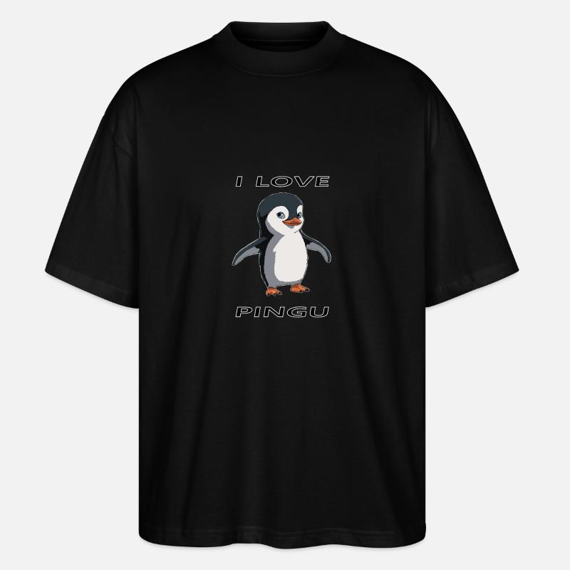 Design de pingouin mignon - T-shirt bio Blaster 2.0 coupe oversize Stanley/Stella Unisexe - noir
