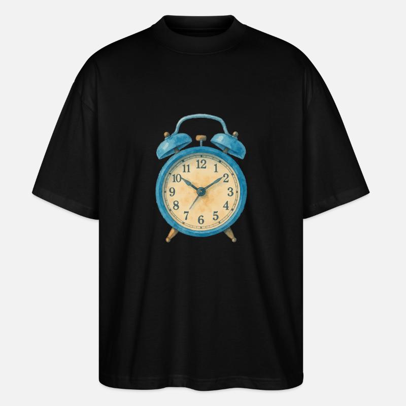 wecker uhr aquarell - Stanley/Stella Oversized Unisex Bio T-Shirt Blaster 2.0 - Schwarz