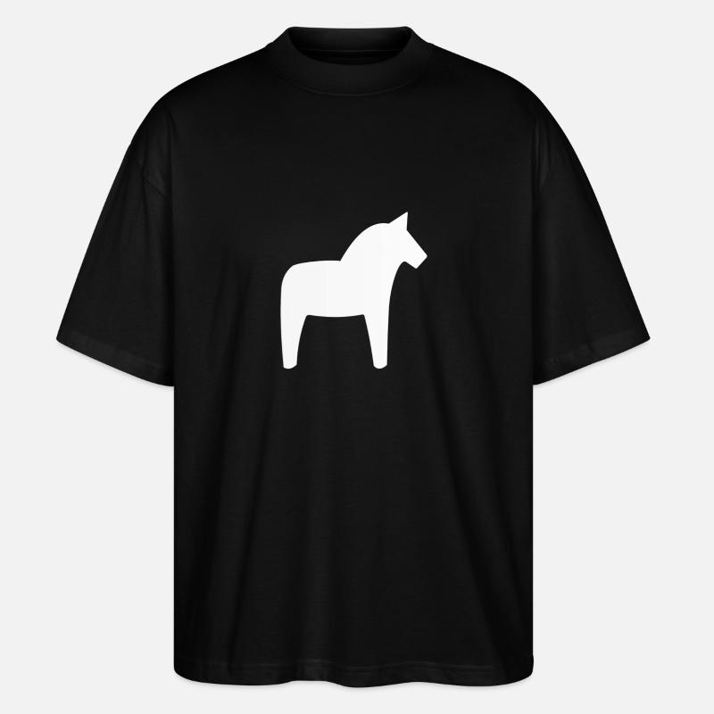 Dalahäst Pferd Schweden - Stanley/Stella Oversized Unisex Bio T-Shirt Blaster 2.0 - Schwarz