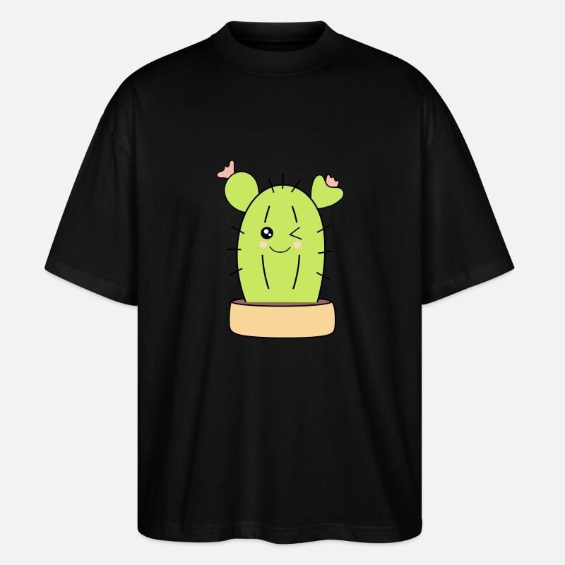 Kawaii Kaktus - Stanley/Stella Oversized Unisex Bio T-Shirt Blaster 2.0 - Schwarz