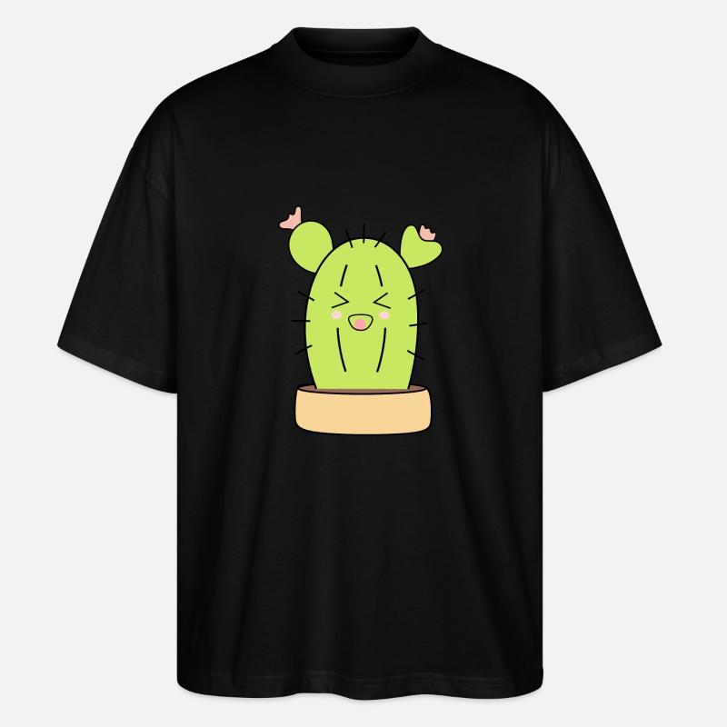 lachender Kaktus - Stanley/Stella Oversized Unisex Bio T-Shirt Blaster 2.0 - Schwarz