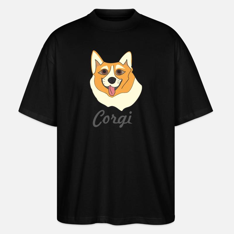 Corgi-Gesicht - Stanley/Stella Oversized Unisex Bio T-Shirt Blaster 2.0 - Schwarz