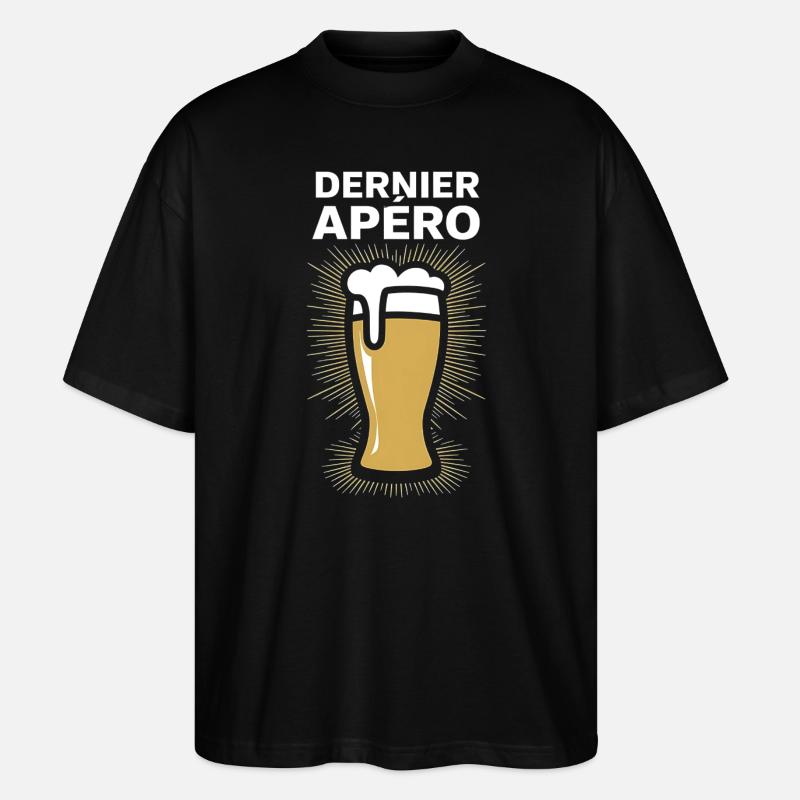 tee shirt Dernier apéro – EVG - T-shirt bio Blaster 2.0 coupe oversize Stanley/Stella Unisexe - noir