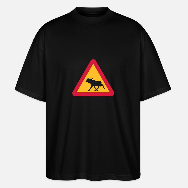 Caution Moose! - Stanley/Stella Oversized Unisex Organic T-shirt Blaster 2.0 - black