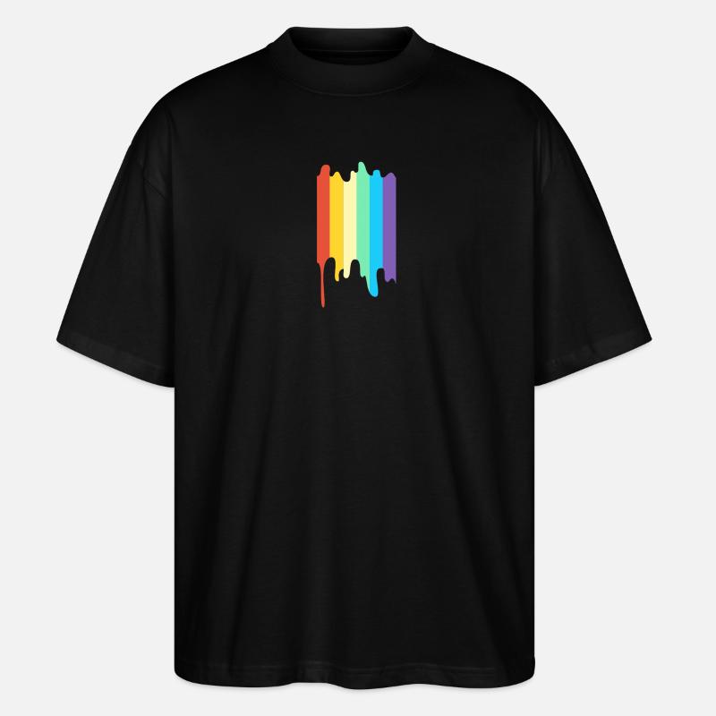 Couleur arc-en-ciel LGBT - T-shirt bio Blaster 2.0 coupe oversize Stanley/Stella Unisexe - noir