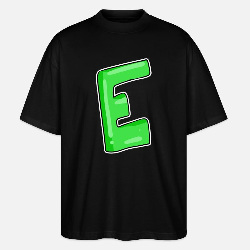 Letter E Initial point - Stanley/Stella Oversized Unisex Organic T-shirt Blaster 2.0 - black