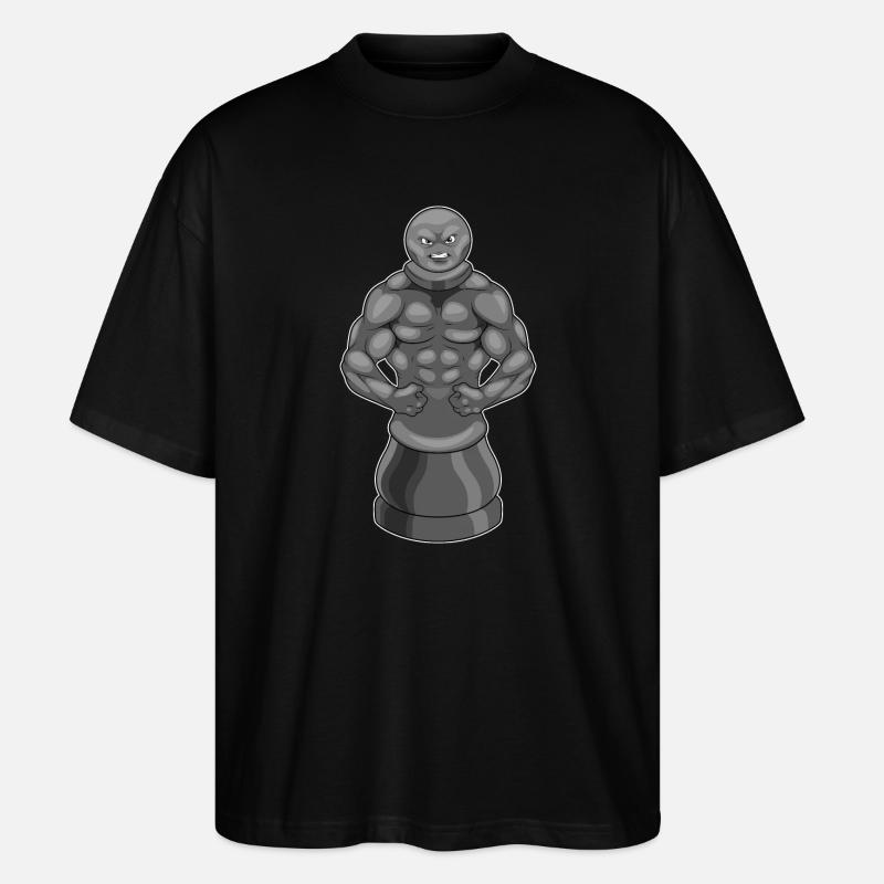 Schachfigur Bauer Schach Krieger - Stanley/Stella Oversized Unisex Bio T-Shirt Blaster 2.0 - Schwarz