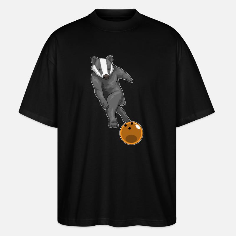 Badger Boule de bowling - T-shirt bio Blaster 2.0 coupe oversize Stanley/Stella Unisexe - noir