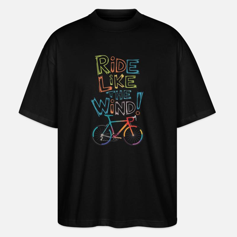 Fahren Sie wie der Wind Fahrraddesign - Stanley/Stella Oversized Unisex Bio T-Shirt Blaster 2.0 - Schwarz