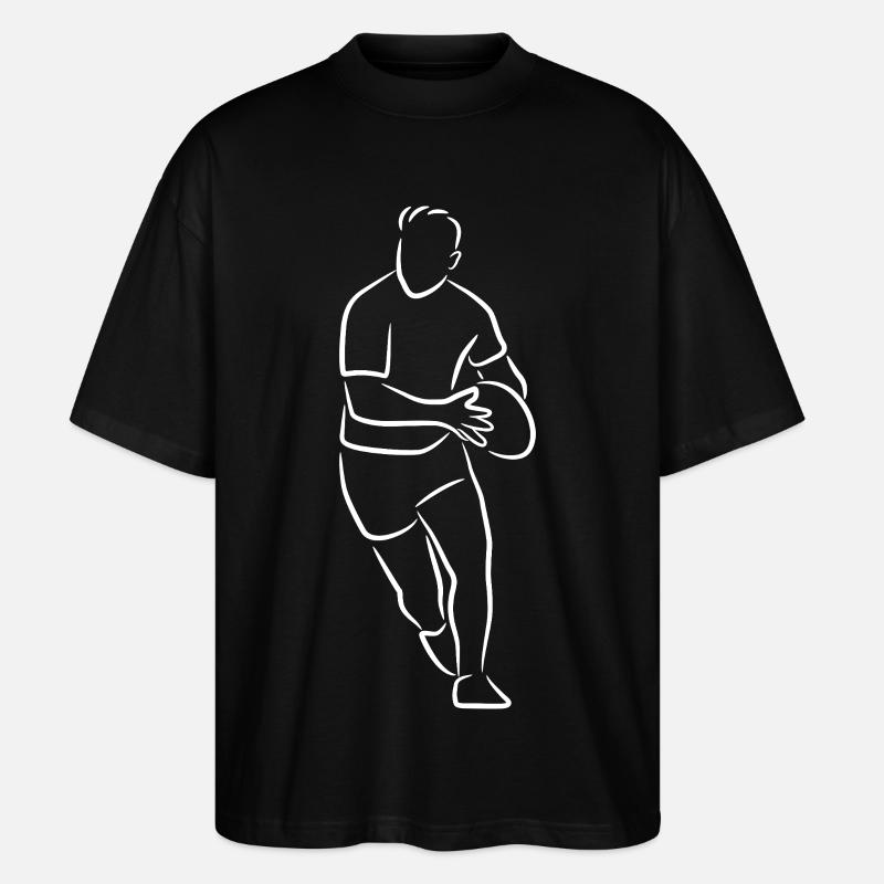 Dessin de rugby - T-shirt bio Blaster 2.0 coupe oversize Stanley/Stella Unisexe - noir