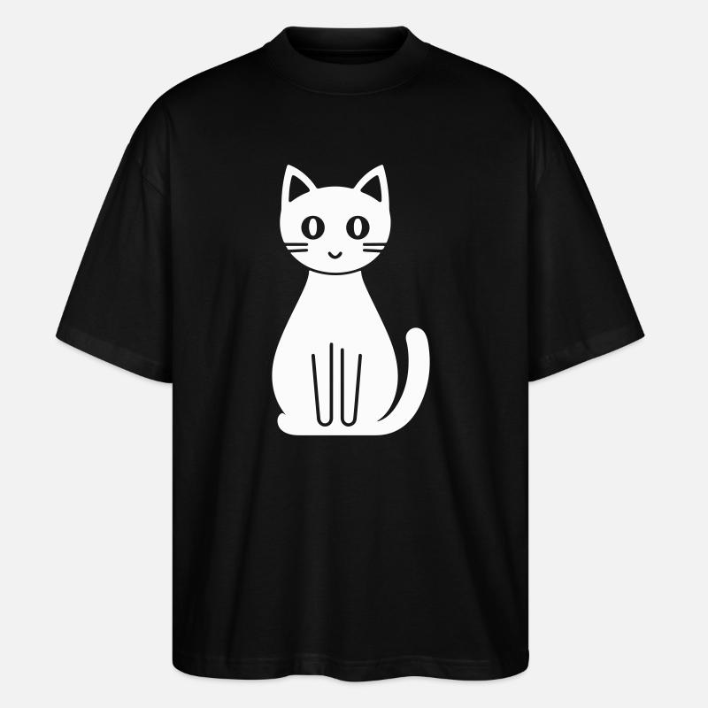 Katze Comic - Stanley/Stella Oversized Unisex Bio T-Shirt Blaster 2.0 - Schwarz
