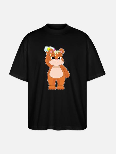 Bear Beach Sunscreen Summer - Stanley/Stella Oversized Unisex Organic T-shirt Blaster 2.0 - black