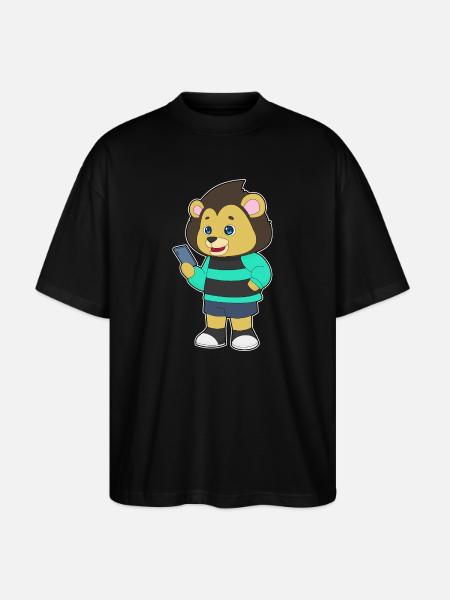 Lion Smartphone - Stanley/Stella Oversized Unisex Organic T-shirt Blaster 2.0 - black