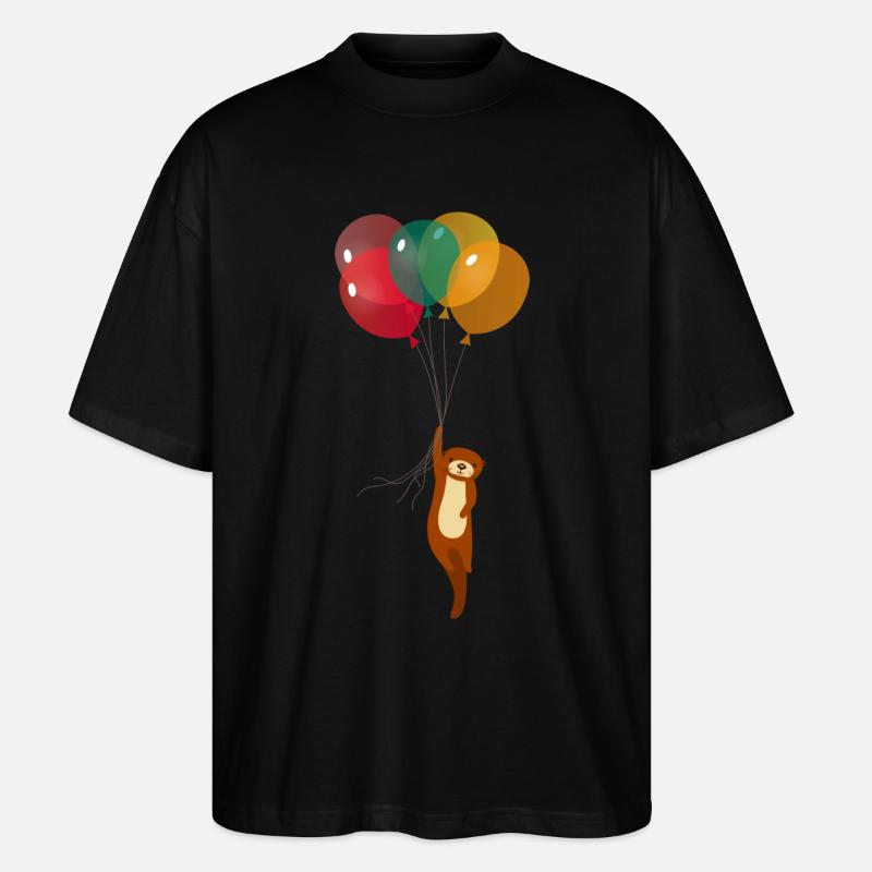 Otter With Balloons - T-shirt bio Blaster 2.0 coupe oversize Stanley/Stella Unisexe - noir