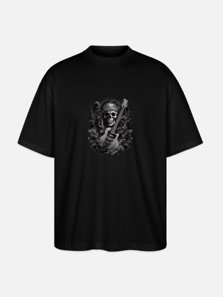 Skeleton guitarist - Stanley/Stella Oversized Unisex Organic T-shirt Blaster 2.0 - black