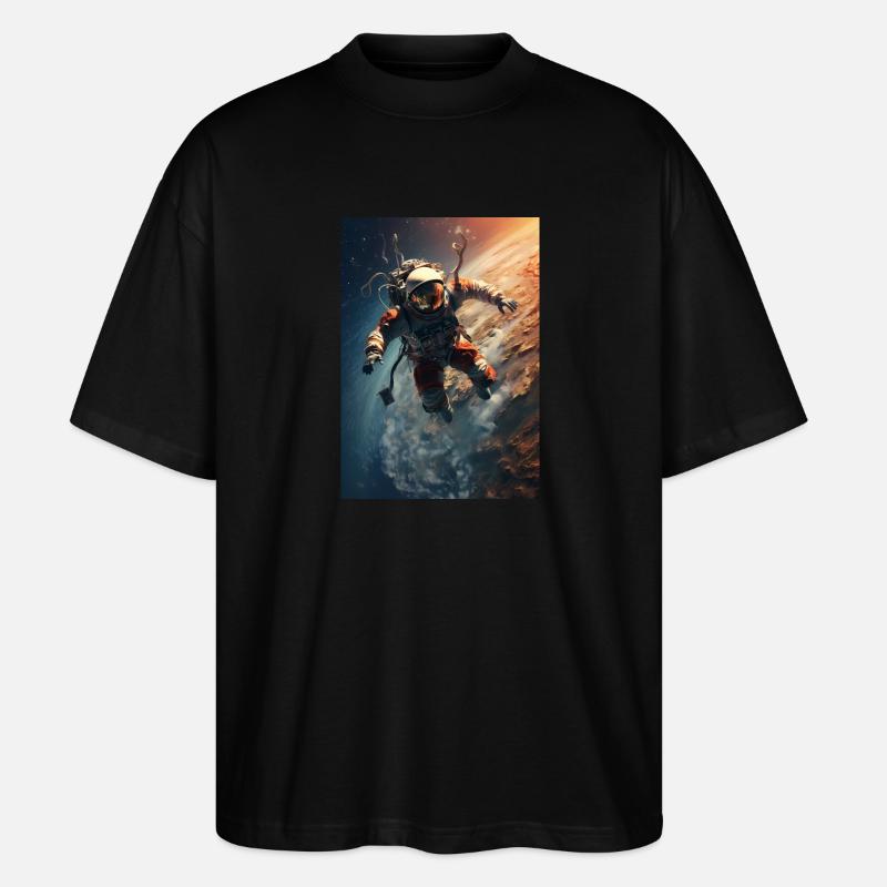 Astronaute dans l’espace - T-shirt bio Blaster 2.0 coupe oversize Stanley/Stella Unisexe - noir