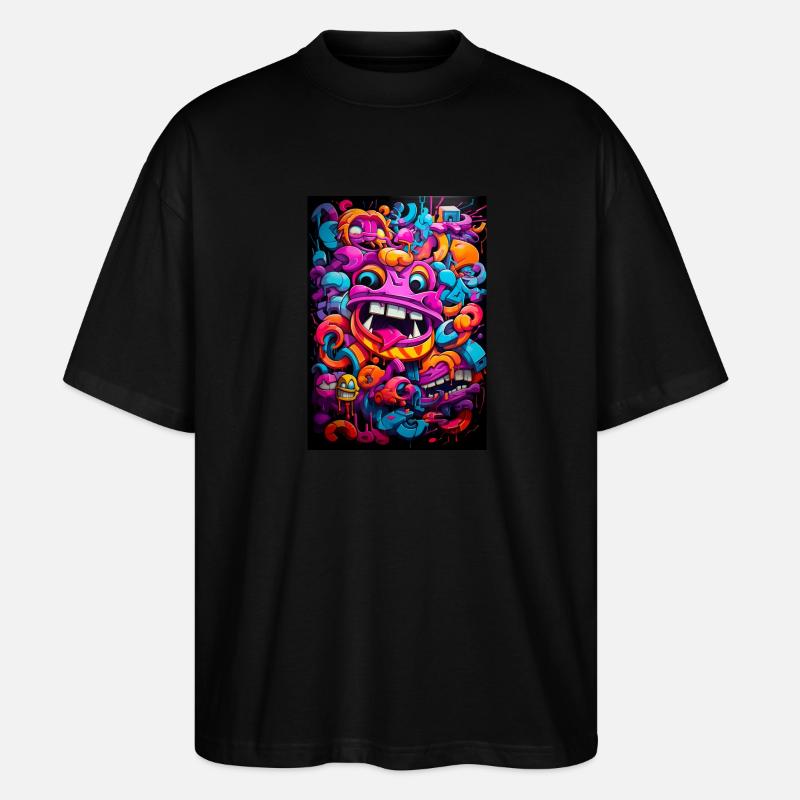 Graffiti Monster - Stanley/Stella Oversized Unisex Bio T-Shirt Blaster 2.0 - Schwarz