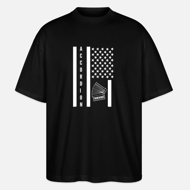 Akkordeon - Stanley/Stella Oversized Unisex Bio T-Shirt Blaster 2.0 - Schwarz