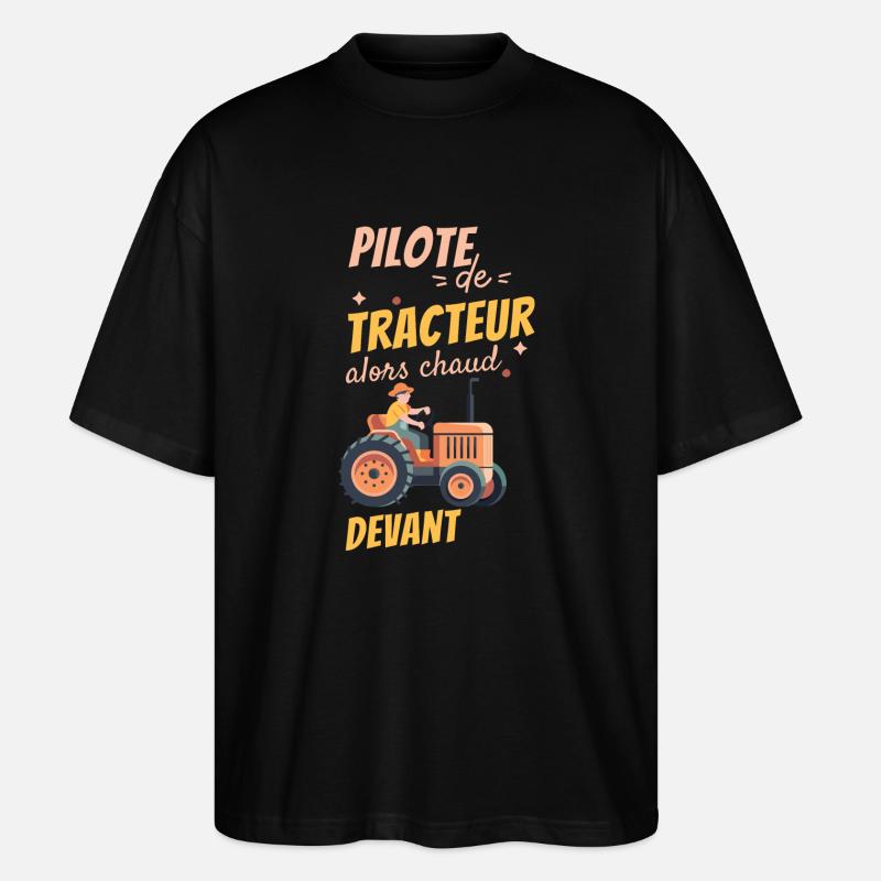 Traktorist - Stanley/Stella Oversized Unisex Bio T-Shirt Blaster 2.0 - Schwarz