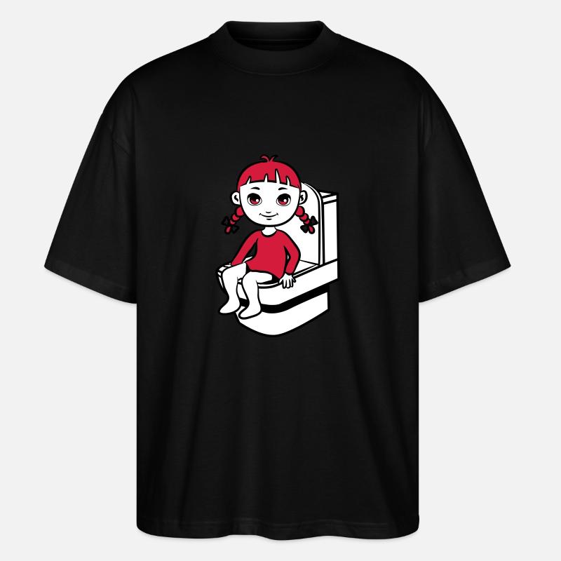 wc kleines mädchen - Stanley/Stella Oversized Unisex Bio T-Shirt Blaster 2.0 - Schwarz