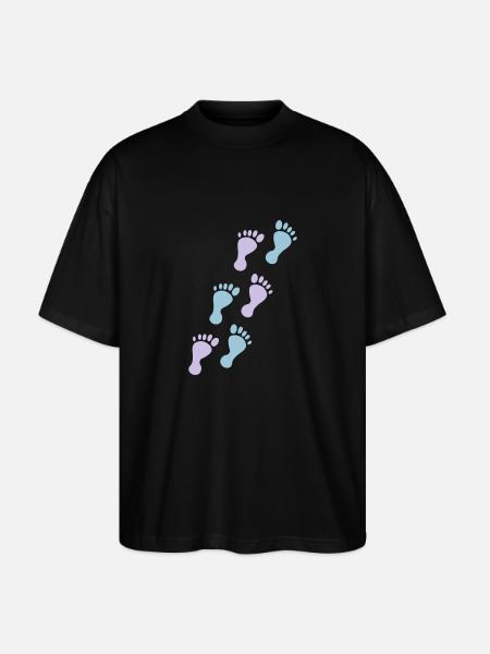 baby footprints - Stanley/Stella Oversized Unisex Organic T-shirt Blaster 2.0 - black