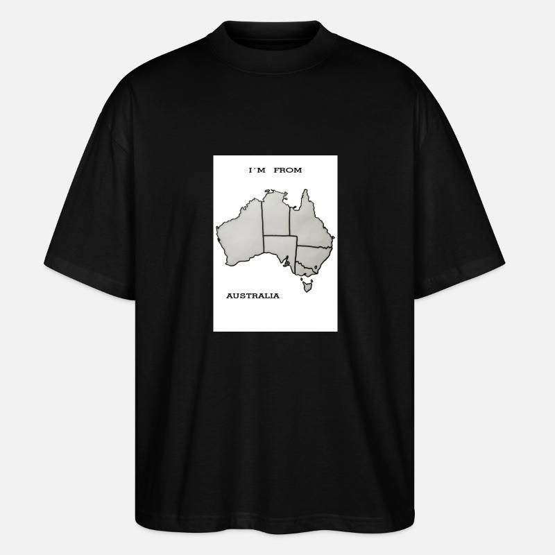 I'm from Australia-Slogan - Stanley/Stella Oversized Unisex Bio T-Shirt Blaster 2.0 - Schwarz