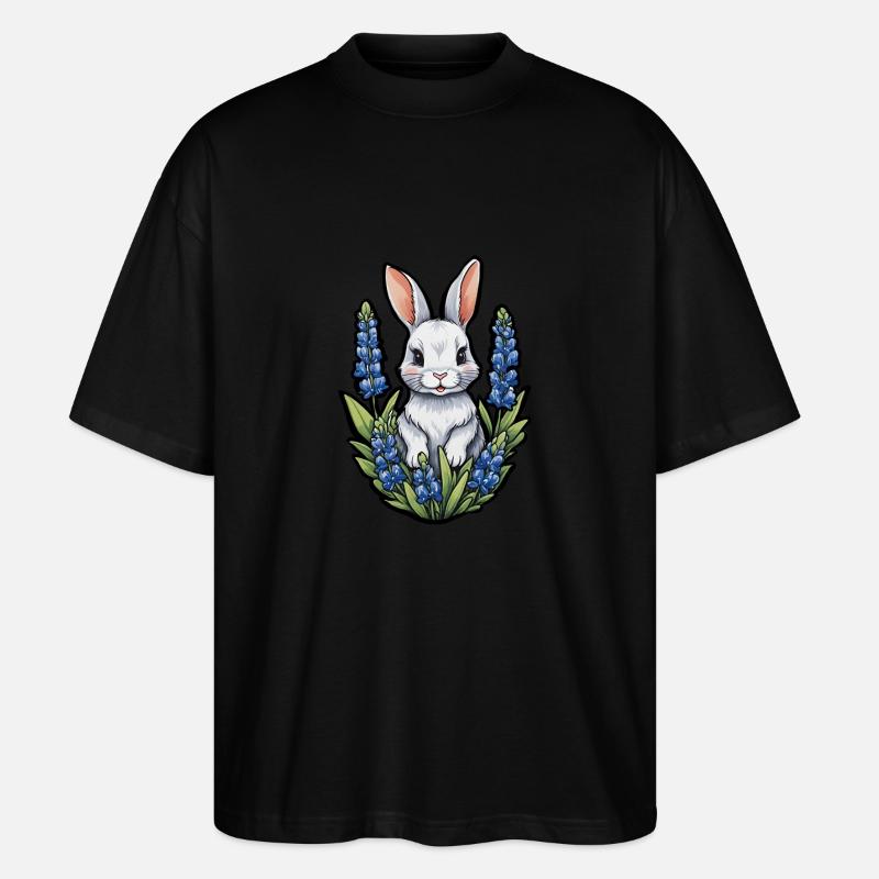 Hase Kaninchen Bluebonnets - Stanley/Stella Oversized Unisex Bio T-Shirt Blaster 2.0 - Schwarz