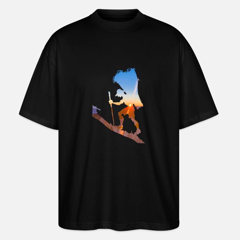 Mann mit Heukorb - Stanley/Stella Oversized Unisex Bio T-Shirt Blaster 2.0 - Schwarz