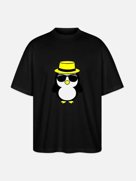 Cool Penguin 02 - Stanley/Stella Oversized Unisex Organic T-shirt Blaster 2.0 - black