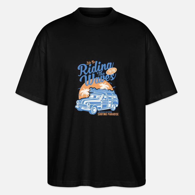 Riding The Waves - Stanley/Stella Oversized Unisex Bio T-Shirt Blaster 2.0 - Schwarz