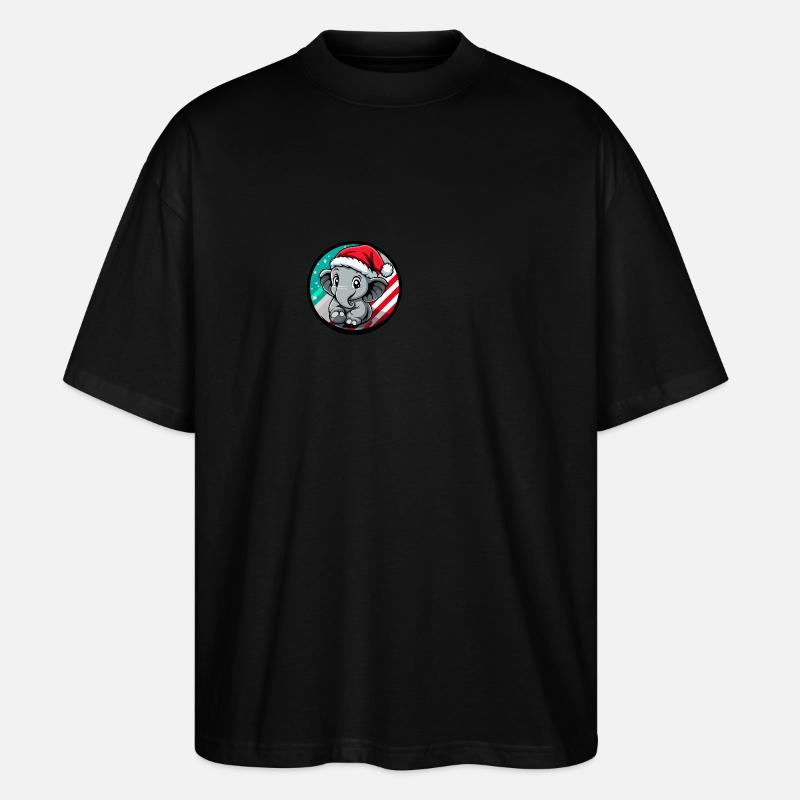 Éléphant Noël Noël - T-shirt bio Blaster 2.0 coupe oversize Stanley/Stella Unisexe - noir