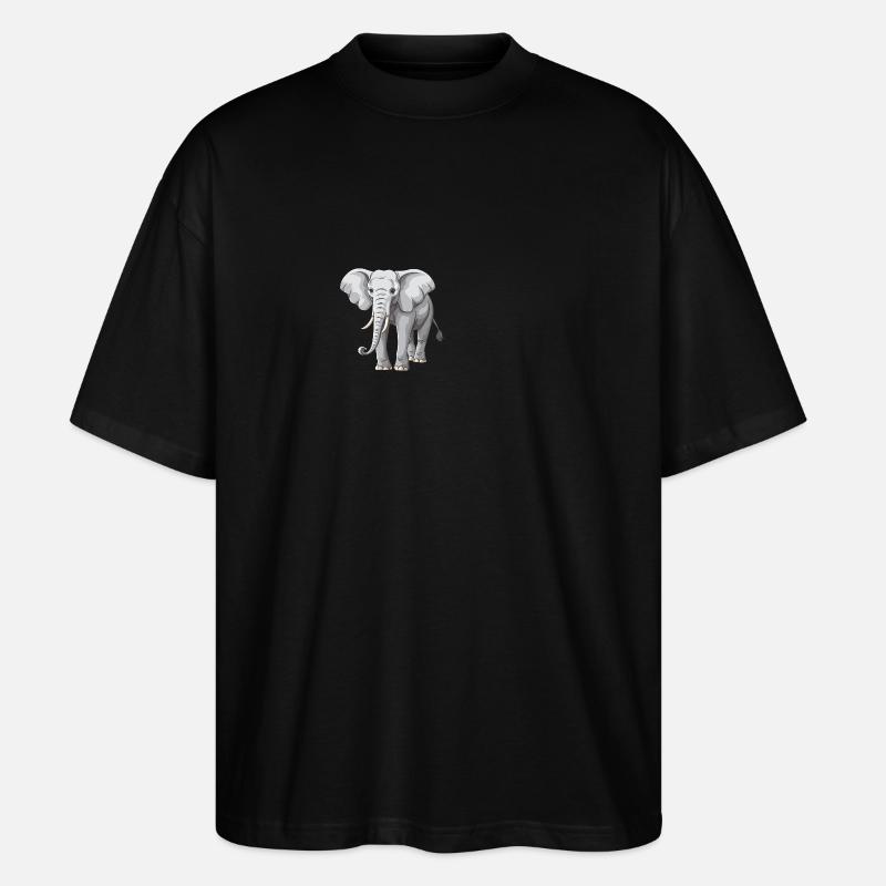 Elefant Tier - Stanley/Stella Oversized Unisex Bio T-Shirt Blaster 2.0 - Schwarz