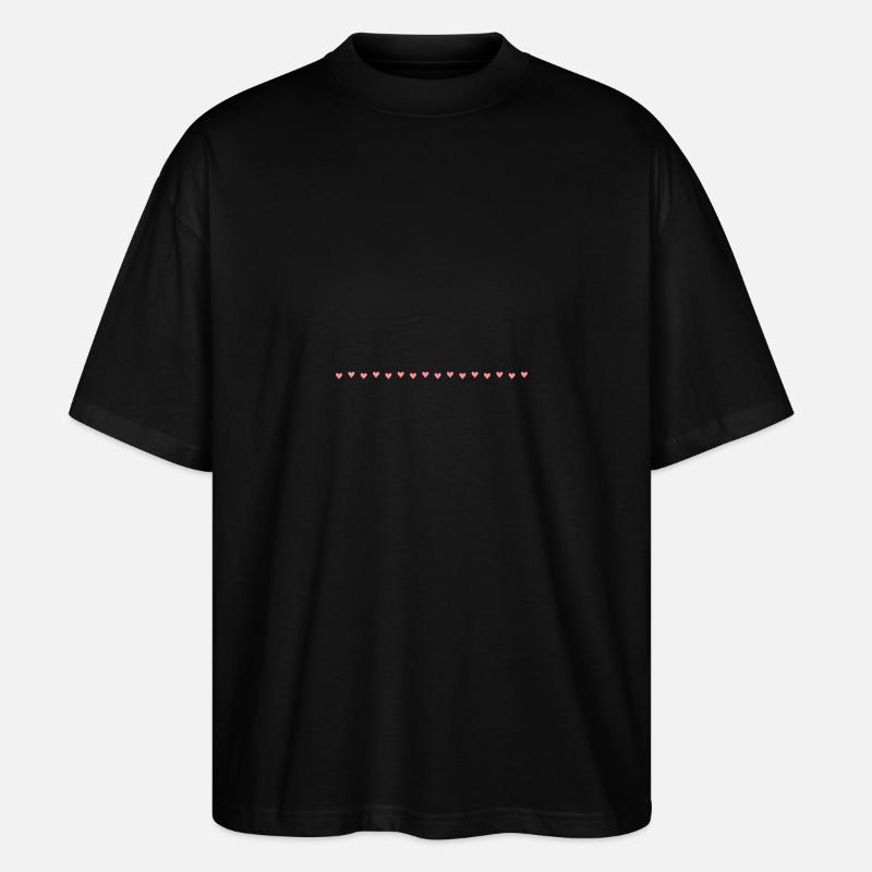 Herzchen in Reihe - Stanley/Stella Oversized Unisex Bio T-Shirt Blaster 2.0 - Schwarz
