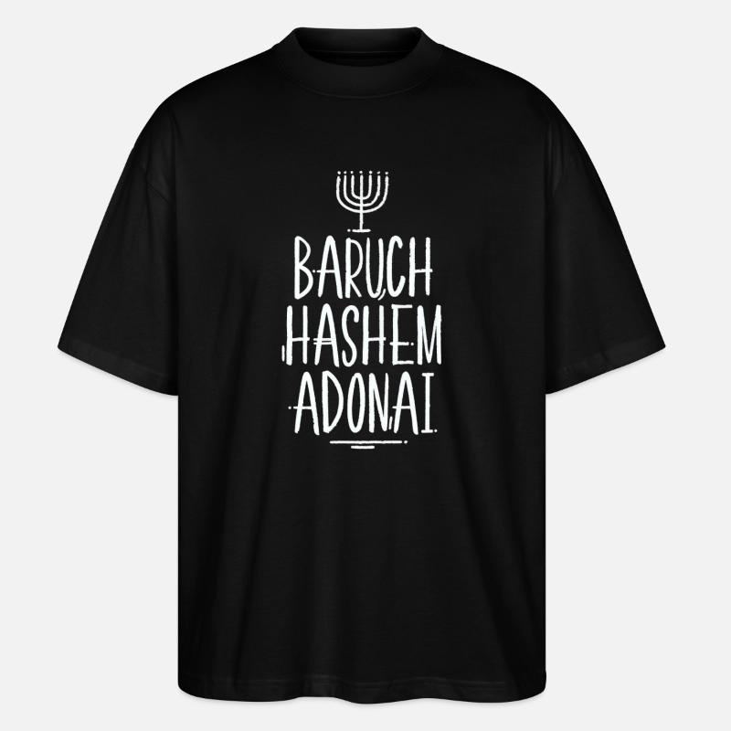 Baruch HaShem Adonai - Stanley/Stella Oversized Unisex Bio T-Shirt Blaster 2.0 - Schwarz