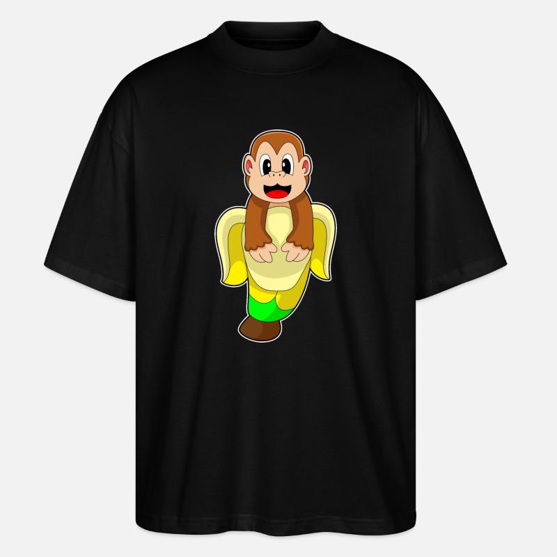 Singe Banane - T-shirt bio Blaster 2.0 coupe oversize Stanley/Stella Unisexe - noir