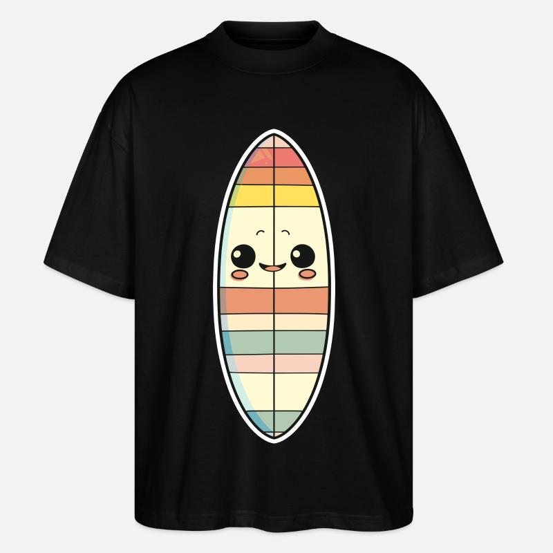 Surfboard Comic Style - Stanley/Stella Oversized Unisex Organic T-shirt Blaster 2.0 - black
