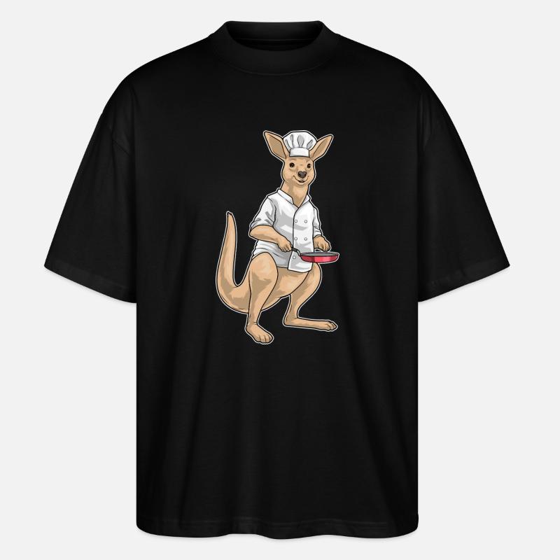 Cuisson de la poêle Kangourou - T-shirt bio Blaster 2.0 coupe oversize Stanley/Stella Unisexe - noir