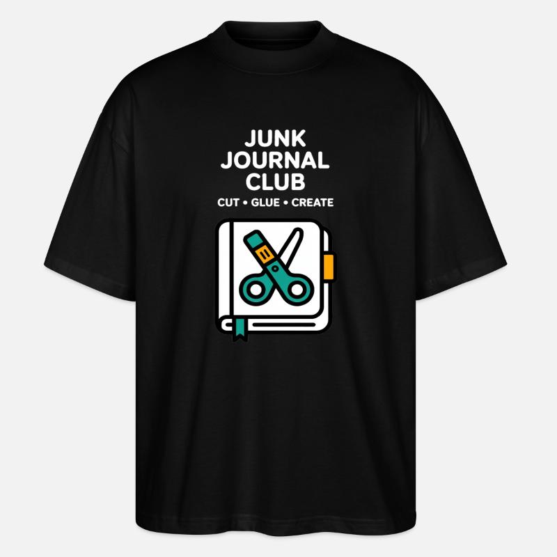 Junk Journal Club Cut Glue Create - Stanley/Stella Oversized Unisex Bio T-Shirt Blaster 2.0 - Schwarz