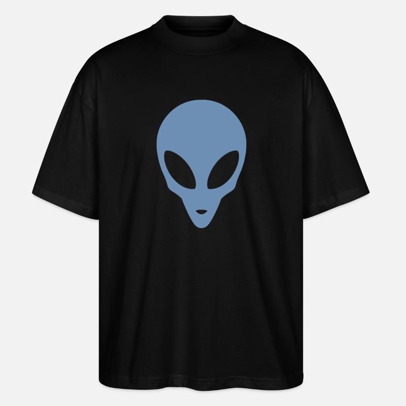 Silhouette eines Alienkopfes - Stanley/Stella Oversized Unisex Bio T-Shirt Blaster 2.0 - Schwarz