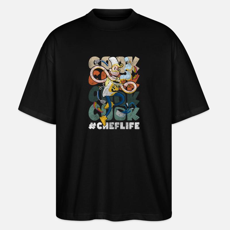 Koch Chef Kochkunst Geschmack - Stanley/Stella Oversized Unisex Bio T-Shirt Blaster 2.0 - Schwarz