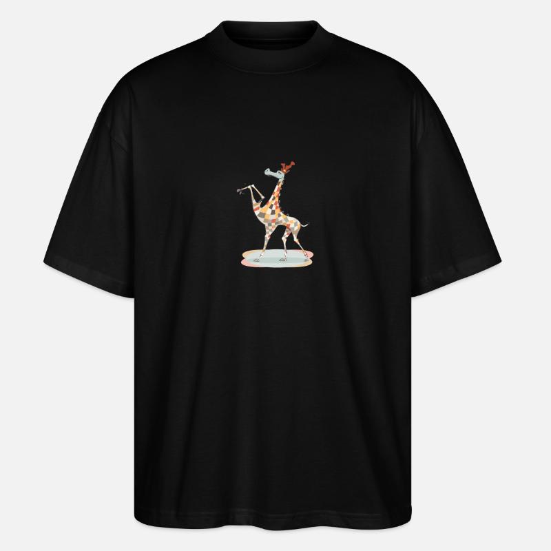 Giraffe - Stanley/Stella Oversized Unisex Bio T-Shirt Blaster 2.0 - Schwarz