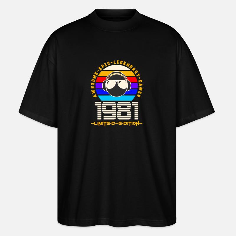 1981 - Stanley/Stella Oversized Unisex Bio T-Shirt Blaster 2.0 - Schwarz