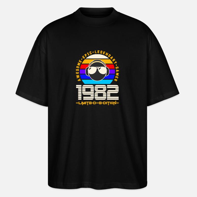 1982 - T-shirt bio Blaster 2.0 coupe oversize Stanley/Stella Unisexe - noir