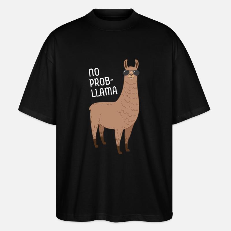 No Prob- Llama - Stanley/Stella Oversized Unisex Bio T-Shirt Blaster 2.0 - Schwarz