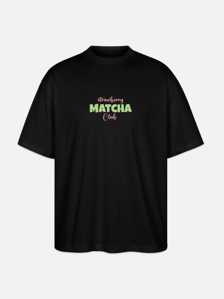 Strawberry Matcha Club - Stanley/Stella Oversized Unisex Bio T-Shirt Blaster 2.0 - Schwarz