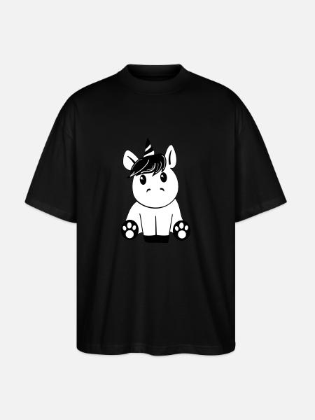 Unicorn black - Stanley/Stella Oversized Unisex Organic T-shirt Blaster 2.0 - black