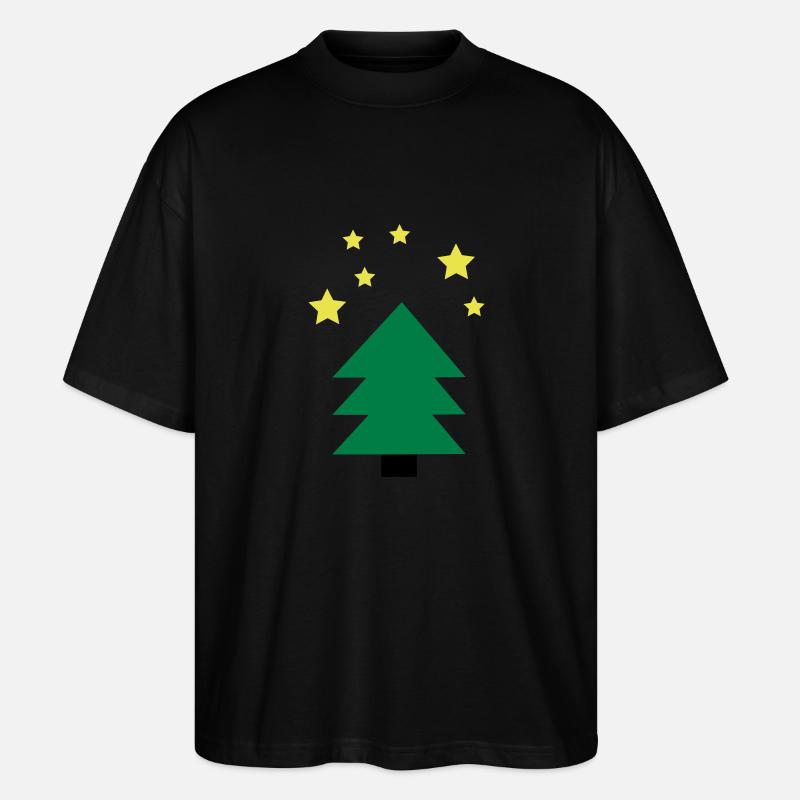 Weihnachtsbaum grün - Stanley/Stella Oversized Unisex Bio T-Shirt Blaster 2.0 - Schwarz