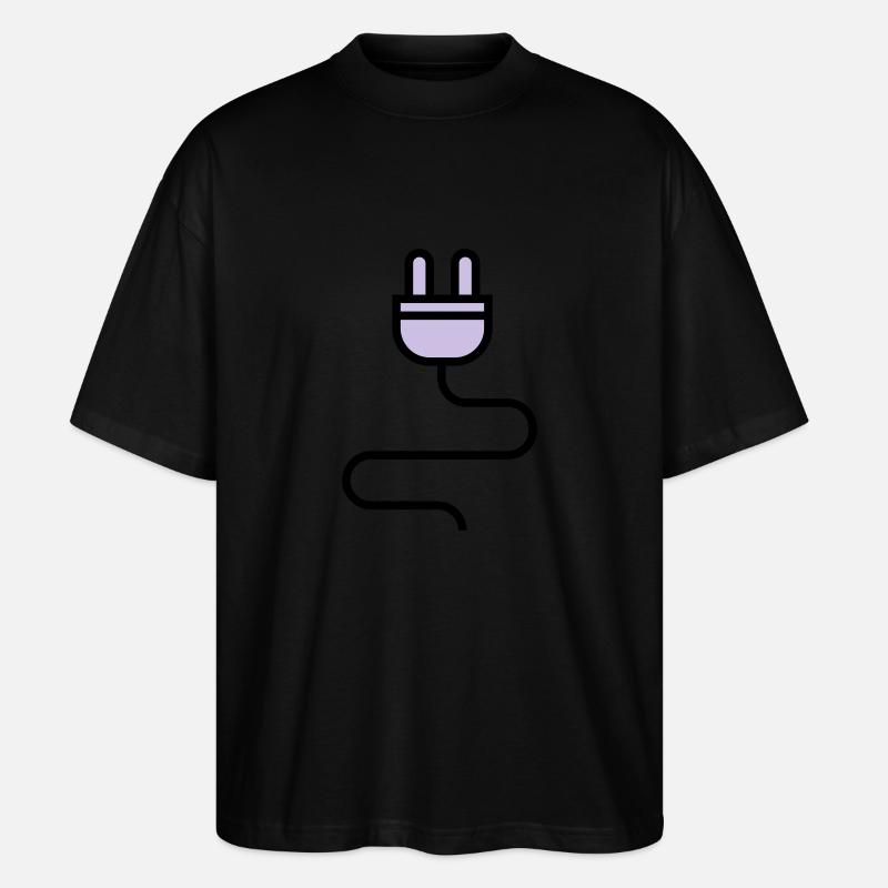 Power cable, plug - Stanley/Stella Oversized Unisex Organic T-shirt Blaster 2.0 - black